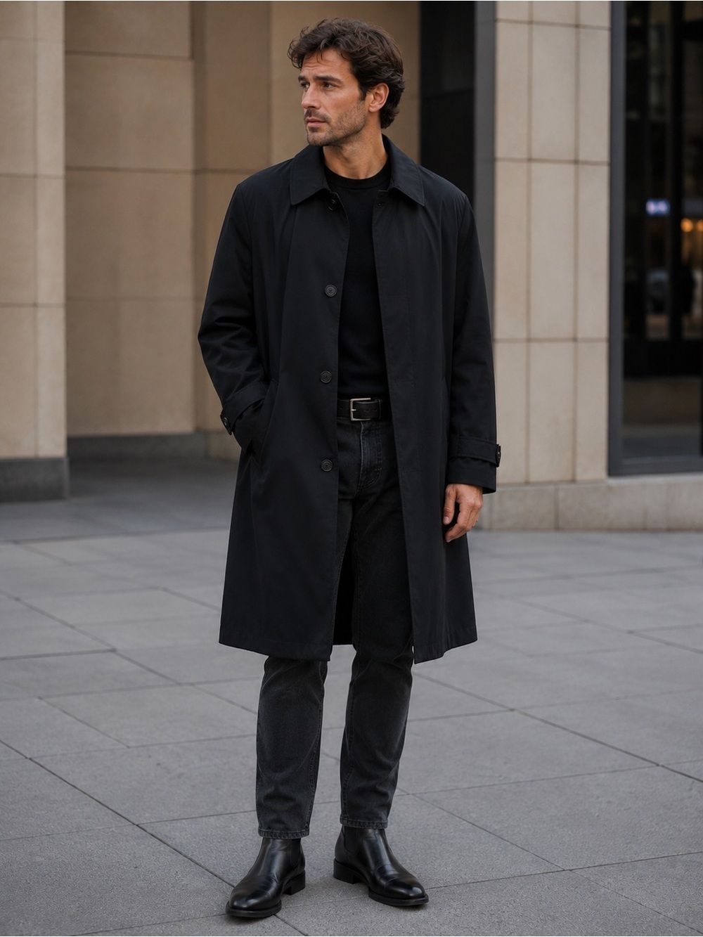 Jean-Paul Germain Buster Three-Season Trenchcoat - Black